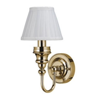 Burlington LED Bathroom Ornate Wall Light & White Fine Pleated Shade